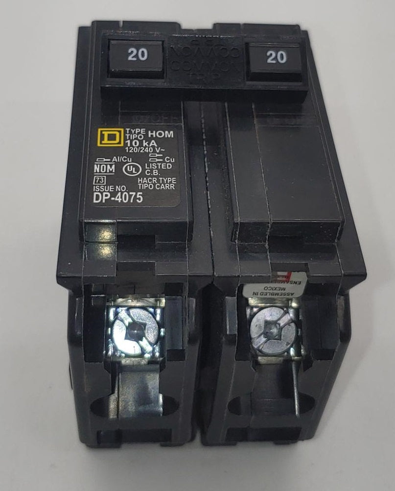 SQUARE D Breaker 20AMPS D/POLE