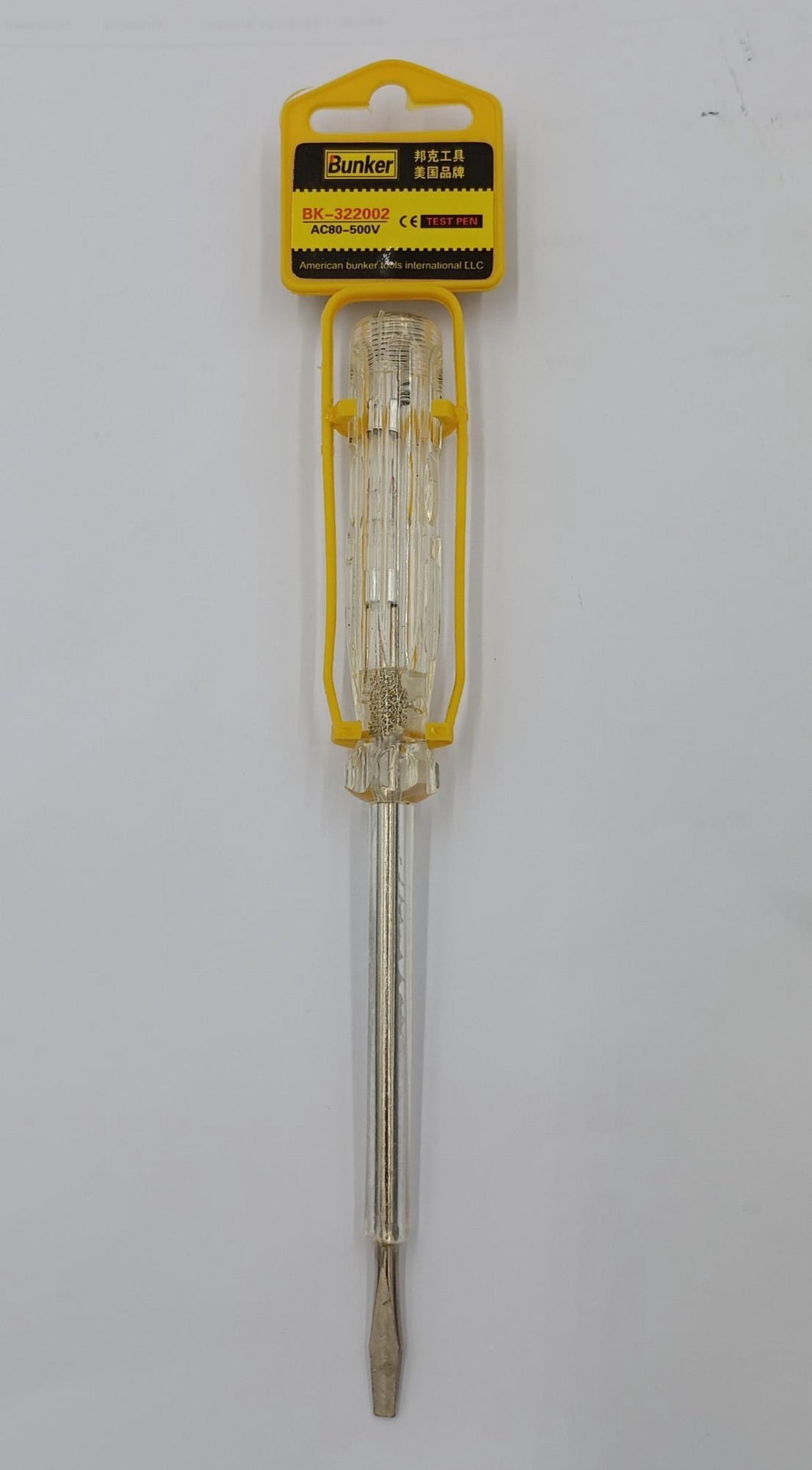 Tester Screw Driver Flat Yellow W/LIGHT BK-322002 AC80-500V Bunker Test Pen