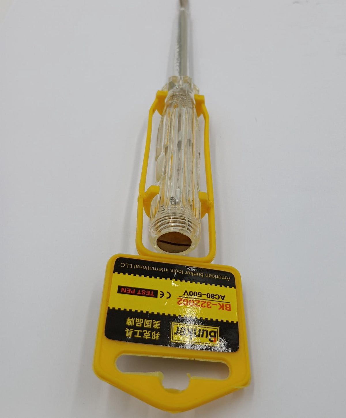 Tester Screw Driver Flat Yellow W/LIGHT BK-322002 AC80-500V Bunker Test Pen