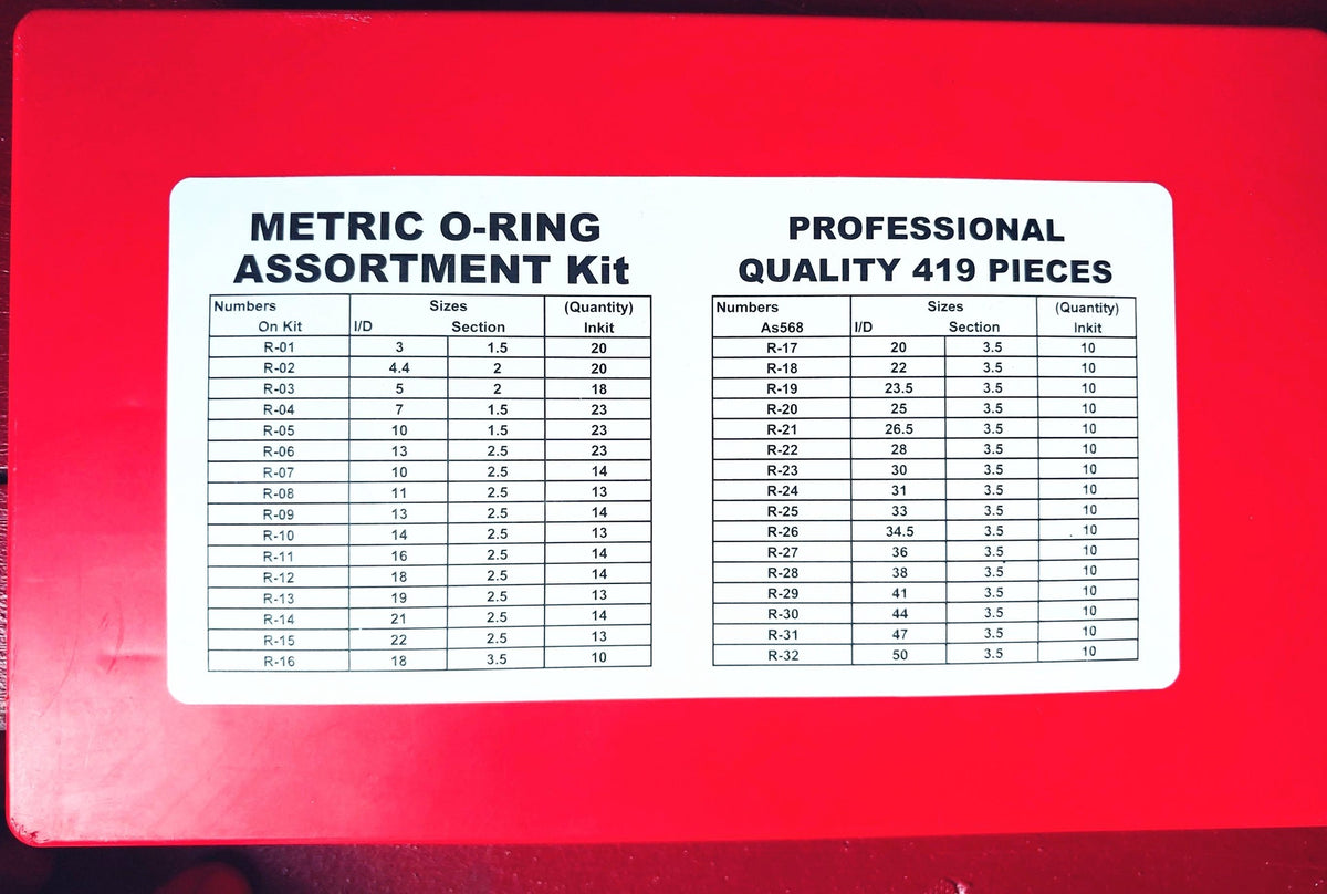 O-RING Metric Assortment Kit Red Kit OR201 Sold Each