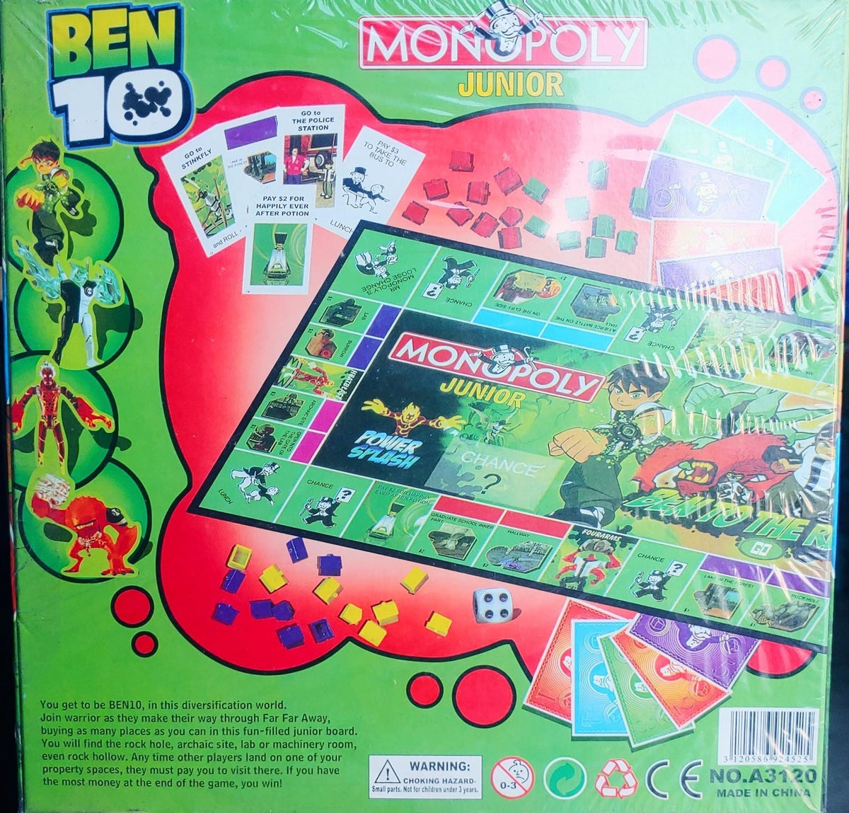 GENERIC Toy Game Board Monopoly Junior Ben 10 A3120