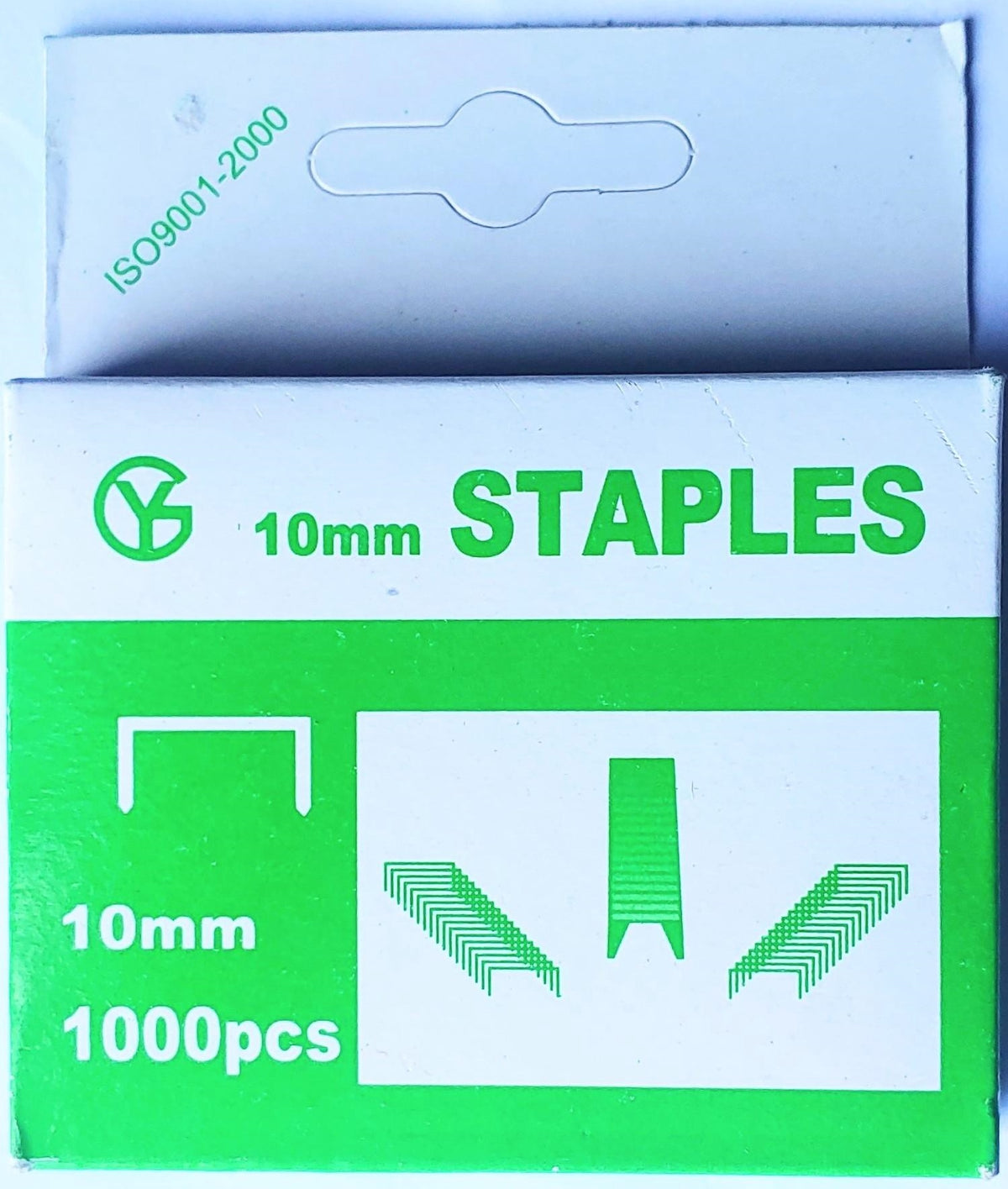 Staples 10MM 1000PC Green & White Pack