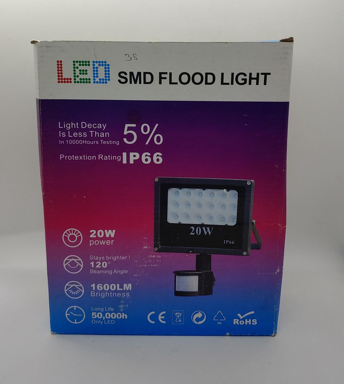 Lamp LED Flood Light 20W Smd IP66 with Motion Sensor