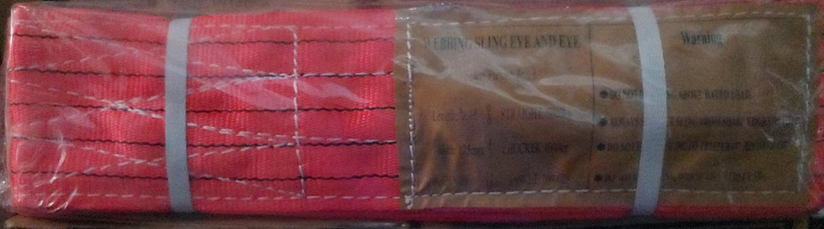 Webbing Sling Eye and Eye Red 3MX125MM