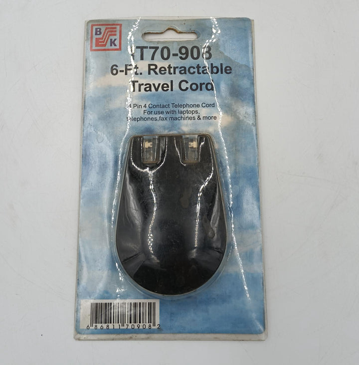 BLASTKING Telephone Extension Cord Retractable 6' IT70-908 B/K