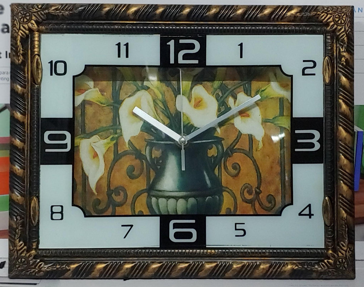 Clock Wall Square Flower Design M6688 3031