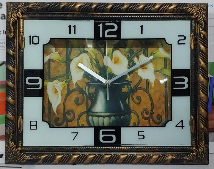 Clock Wall Square Flower Design M6688 3031