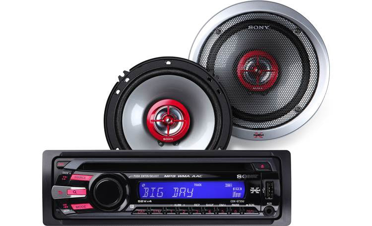 SONY C.d Player Car CXS-GT2216F with Speaker + Free Modulator FM Otu CM-02 Car Bt MP3 Player Rgb Ambient Lighting 3.1A 2USB Charger