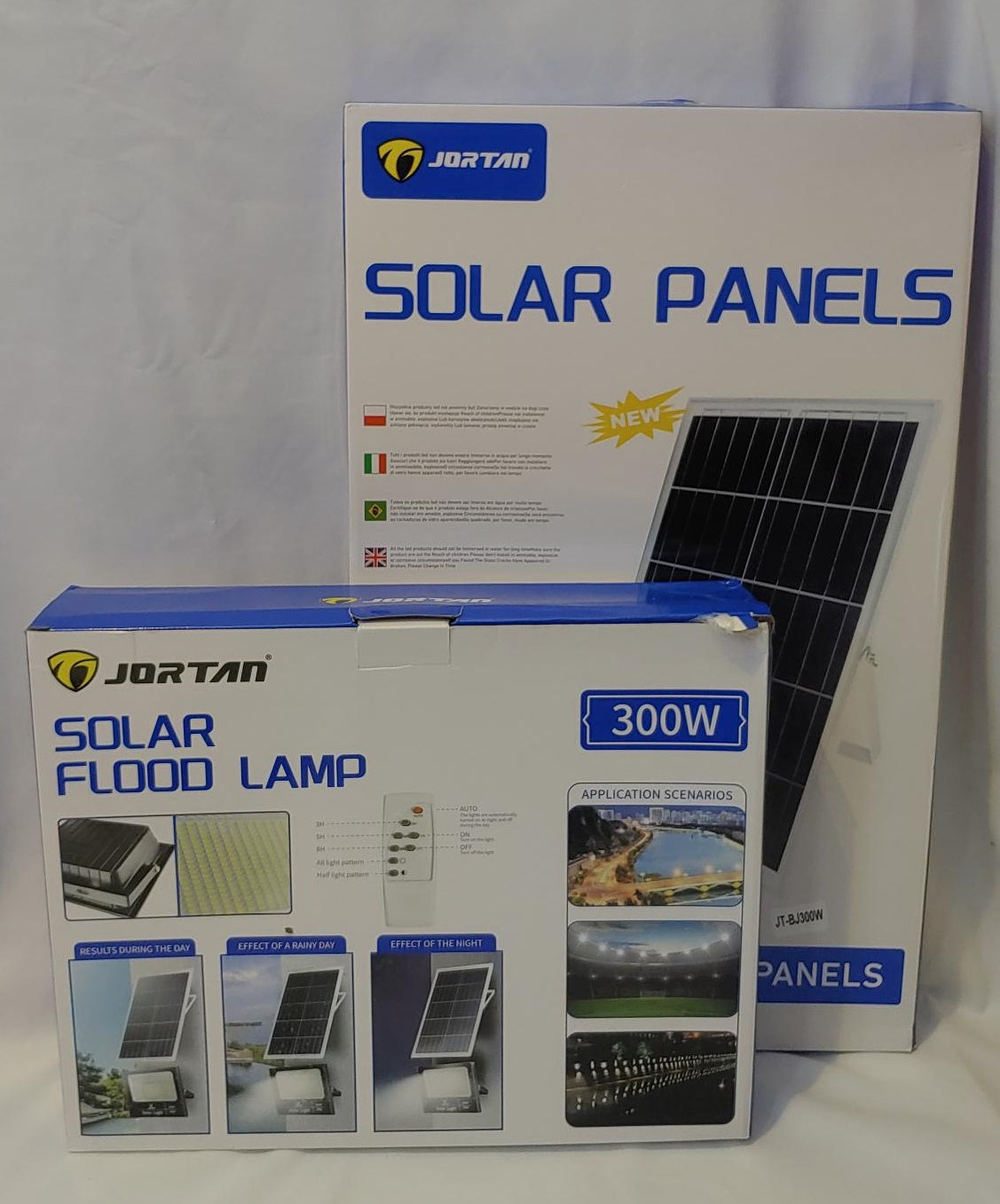 JORTAN Lamp LED Solar Flood 300W JT-BJ300W-TZ W + JT-BJ300W-TZ W 6500K IP66 2BOX