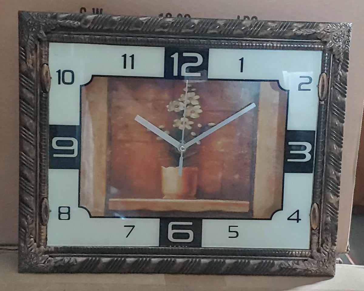 Clock Wall Square Flower Design M6668