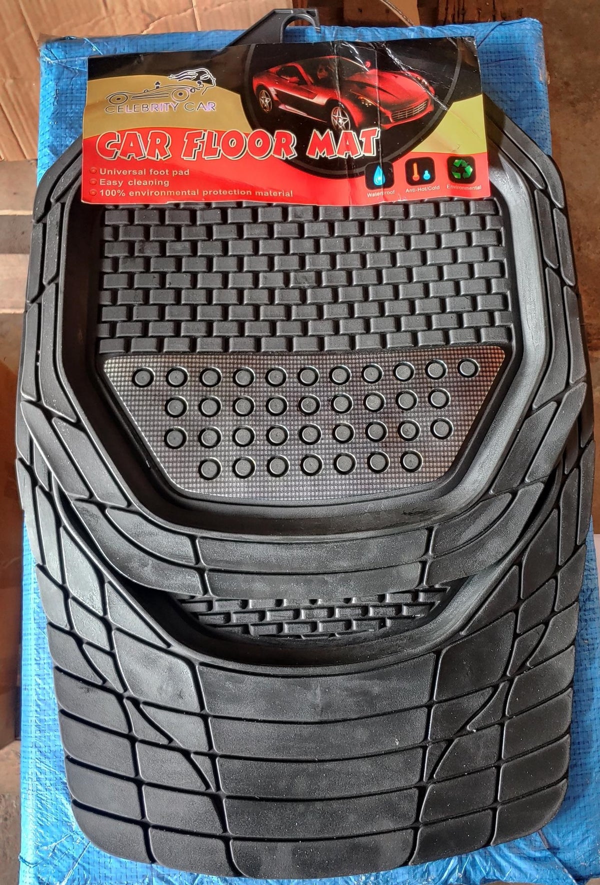 Car Mat Celebrity 4PCS Rubber Blk