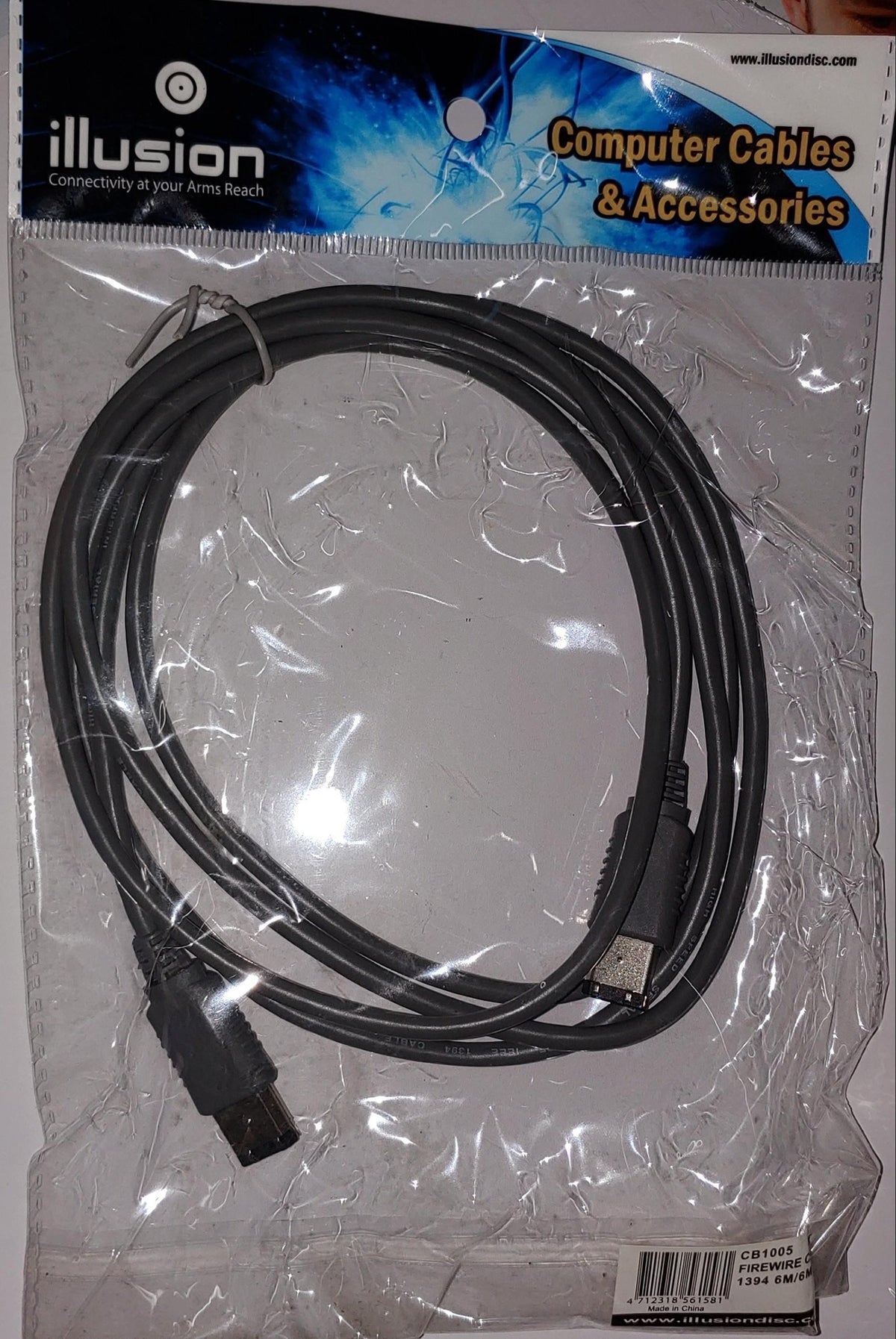 ILLUSION Computer Cable Firewire 1394 6M/6M Male to Male CB1005 CU621