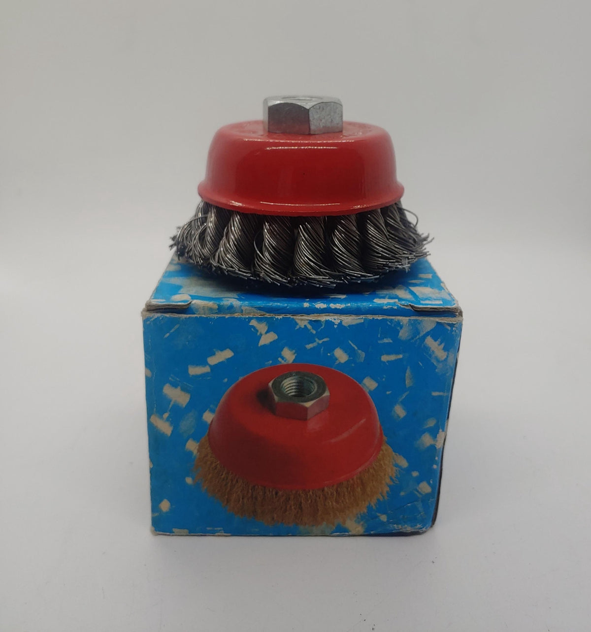Wire Brush Cup 3" White & Blue Box 75MM