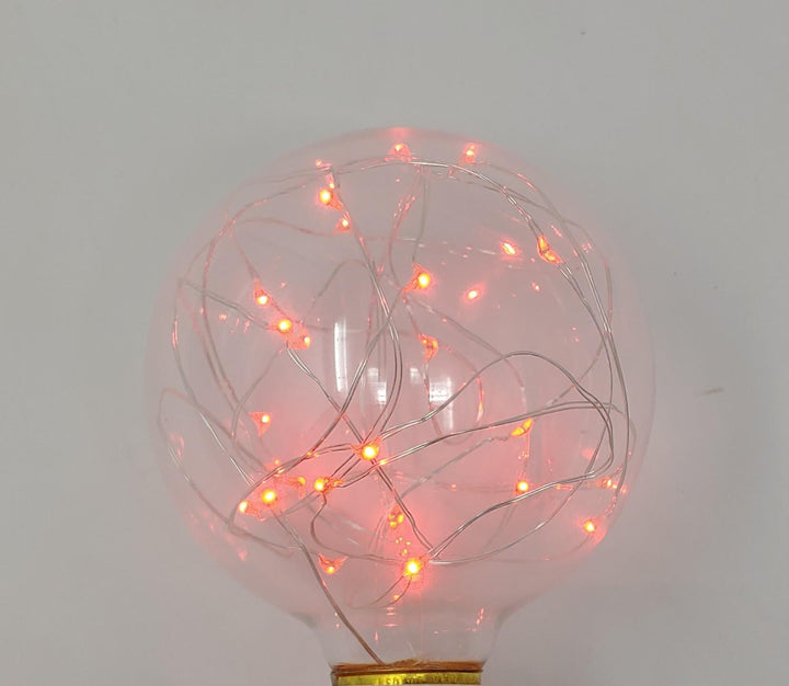 Bulb LED Lg Coloured W/STRING Inside Round / Pink / Pink / Pink / Pink