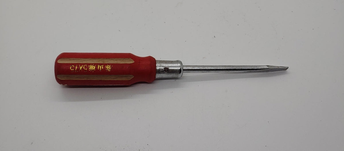 Screwdriver 5" X 75 Flat Wood Handle Red