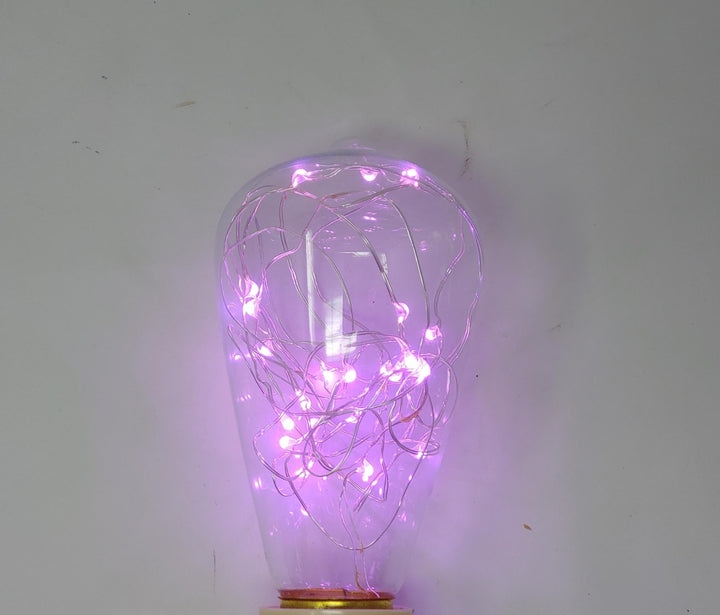 Bulb LED Med Coloured W/STRING Inside Oval / Blue / Red / Red / Yellow / Green / Red / Yellow
