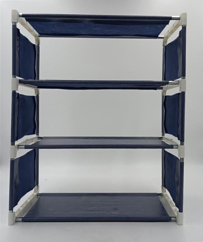 Shoe Rack 4 Shelf Fabric Blue
