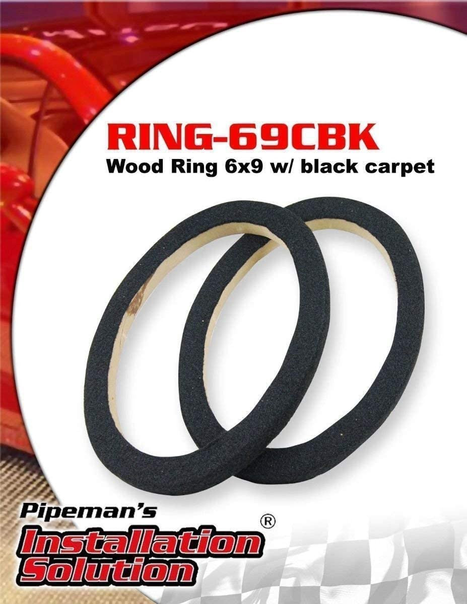PIPEMAN'S Speaker Ring Wood 6X9" RING-69CBK with Black Carpet Sold Per Pair
