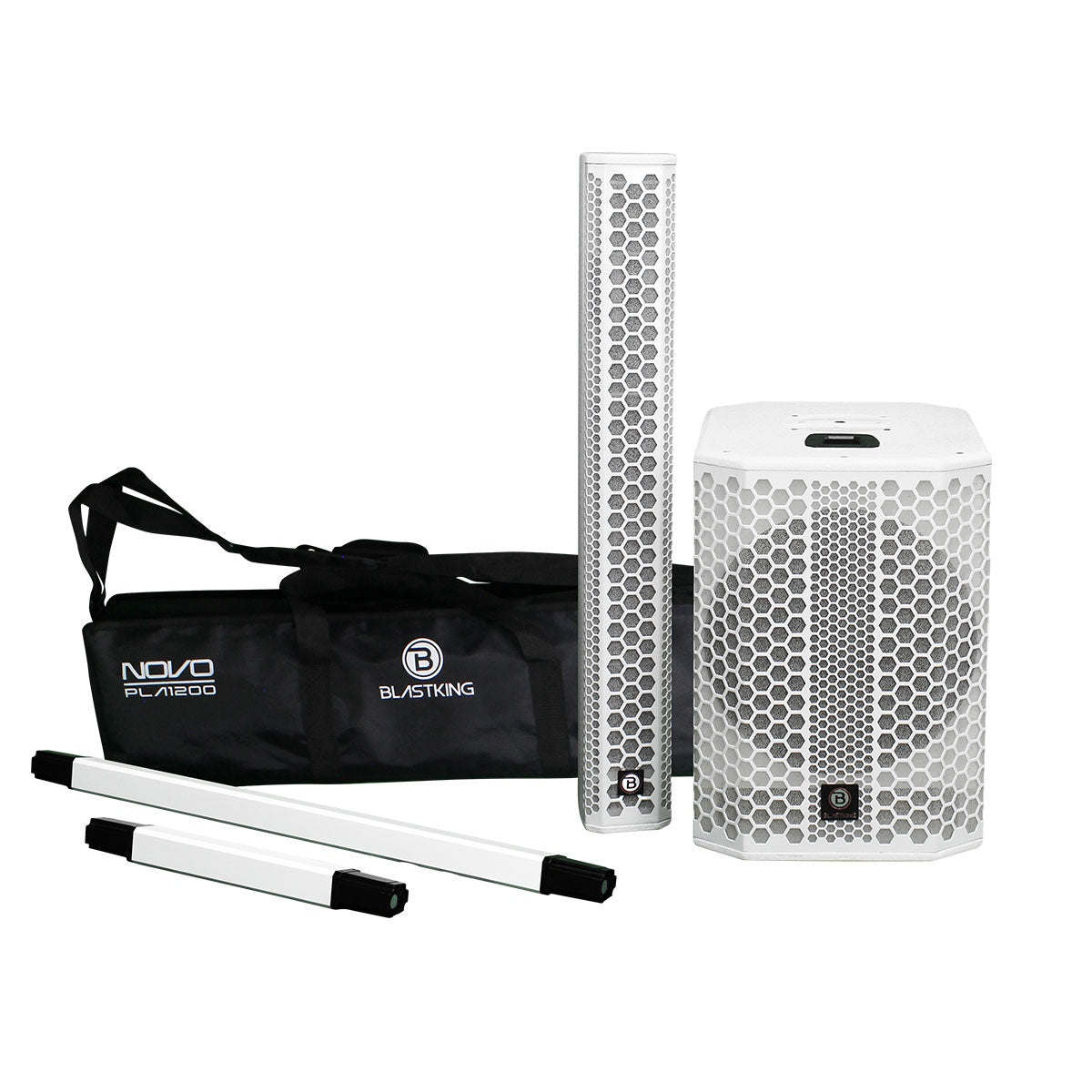BLASTKING Speaker Box 12" IBKE-PLA1200-W Novo White Powered Column System Sold Each