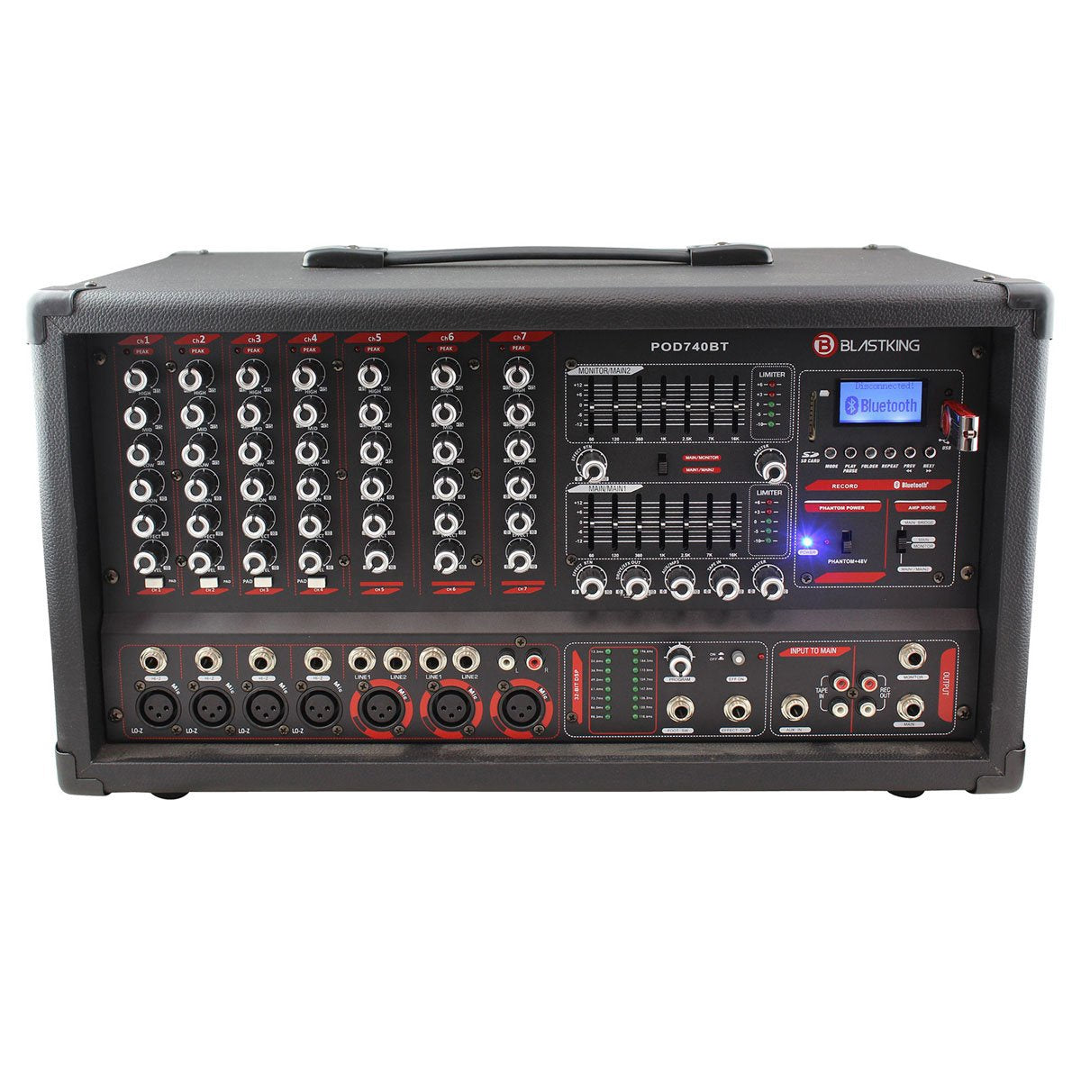 BLASTKING Mixer Amplifier Combo I78-BPOD740BT 7CH Powered POD740BT