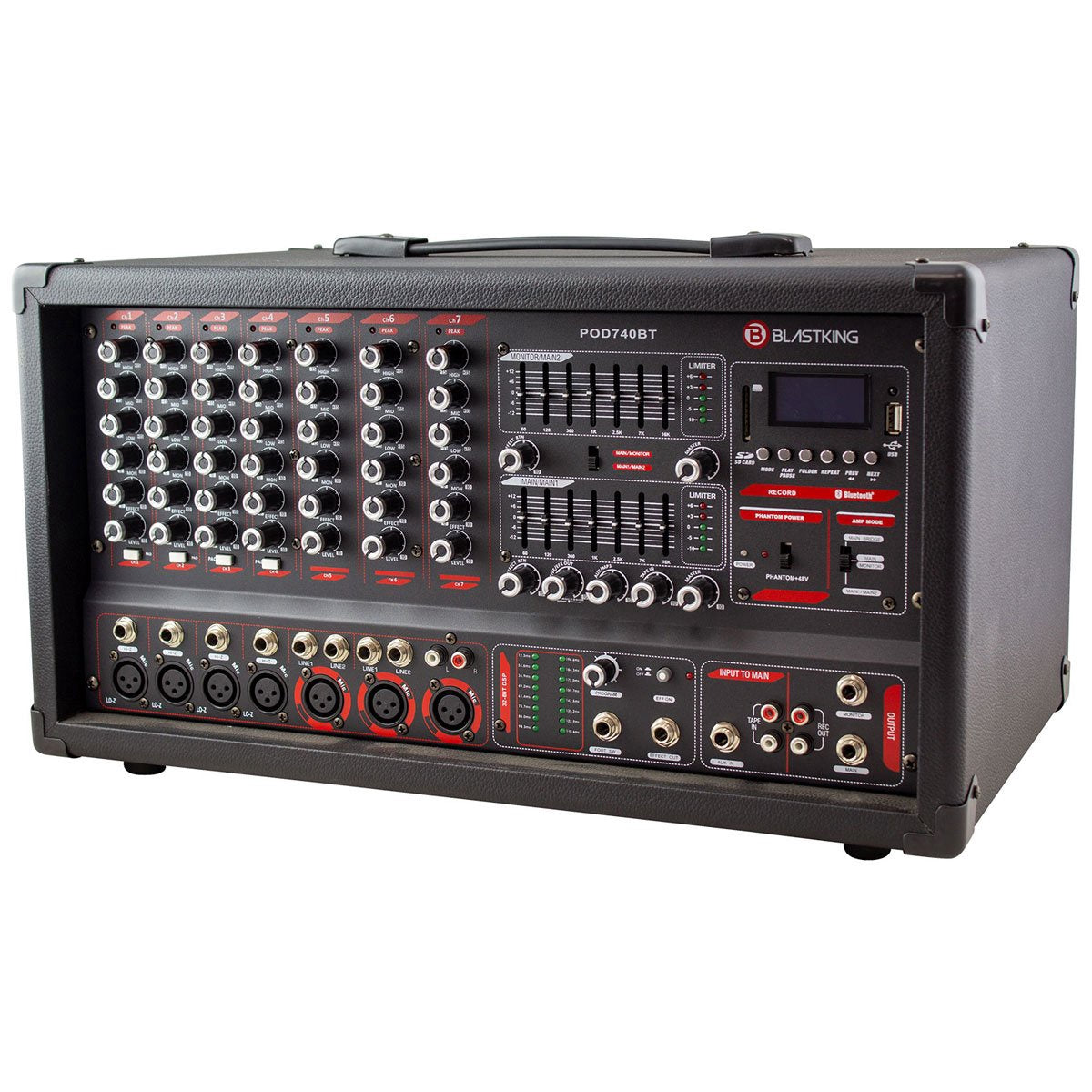 BLASTKING Mixer Amplifier Combo I78-BPOD740BT 7CH Powered POD740BT
