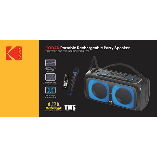 KODAK Speaker Box 6.5" Dual PRPS1779 Party Rechargeable