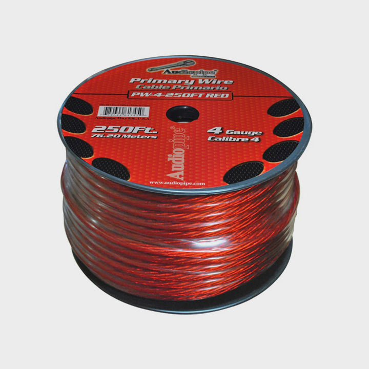 AUDIO PIPE Power Cable Car 4G PW-4-250 Red Sold Per Roll of 250FT