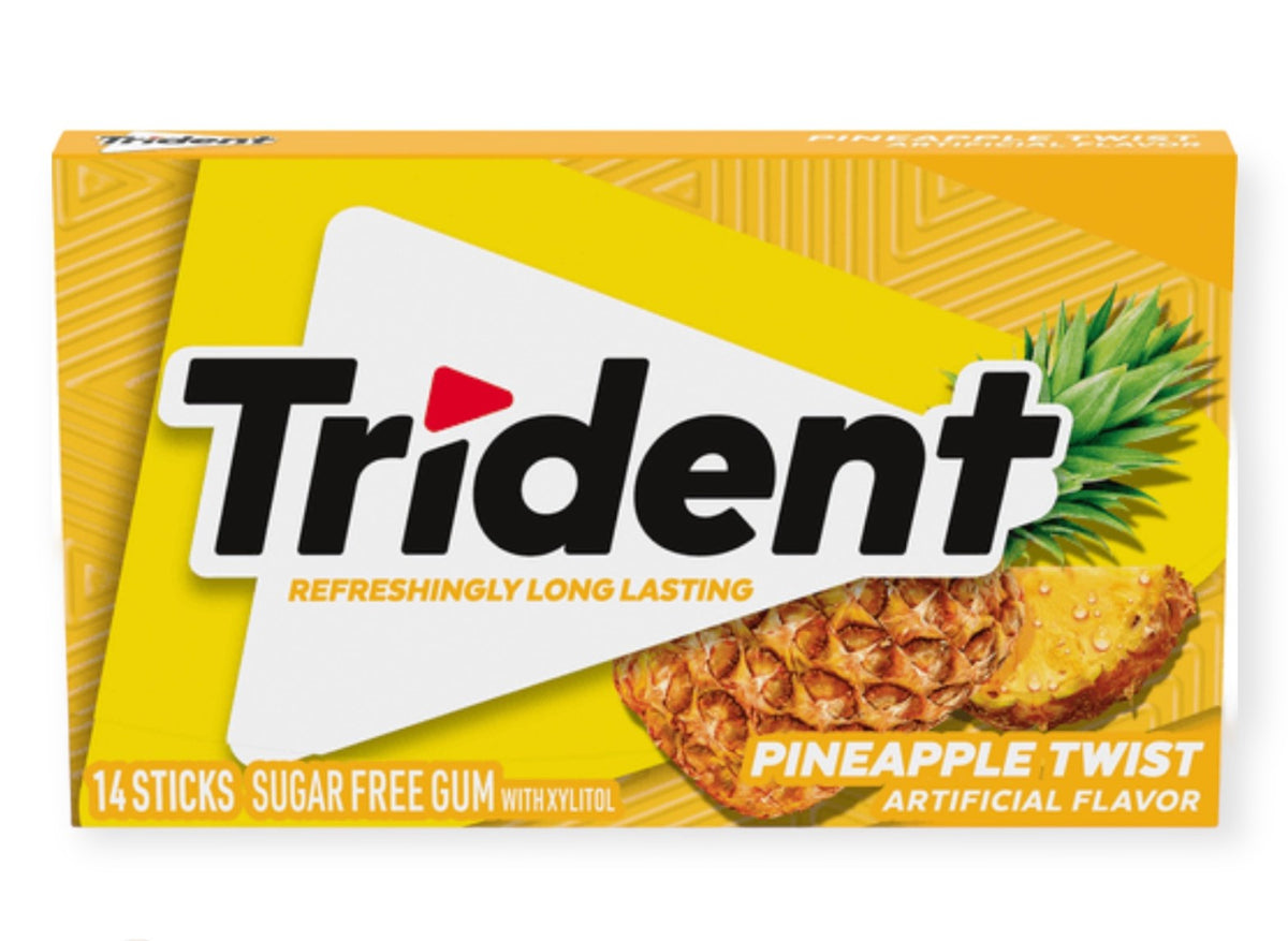 TRIDENT Pineapple Twist Flavor Gum Sugar Free 14-PIECES