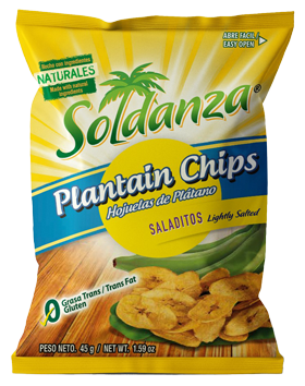 SOLDANZA Snacks Plantain Chips Lightly Salted 45G 1.59OZ