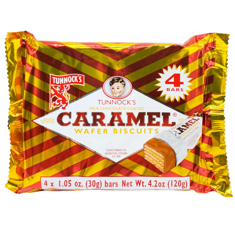 TUNNOCKS Caramel Milk Chocolate Coated Wafer Biscuits 120G