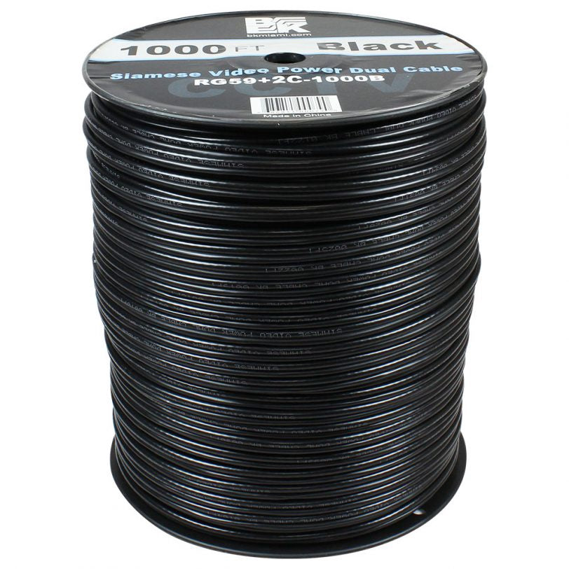 BLASTKING Security Cable 1000' I-RG59+2C-1000B Black Sold Per Yard