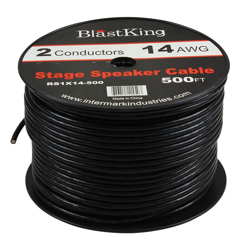 BLASTKING Stage Cable 2 Wire 14G I-RS1X14-500 2C Black Roll