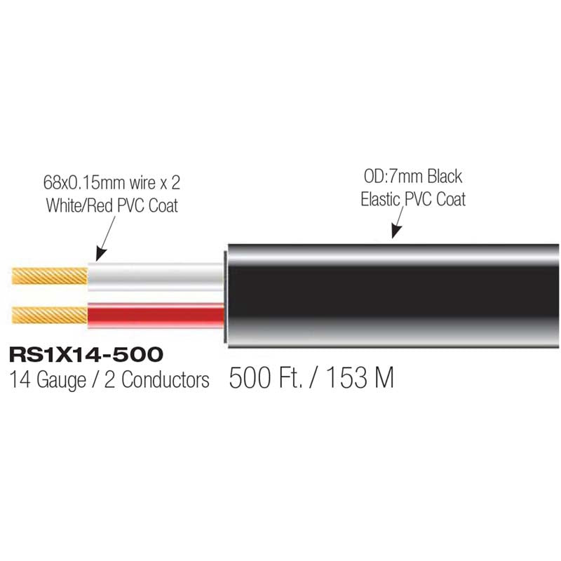 BLASTKING Stage Cable 2 Wire 14G I-RS1X14-500 2C Black Sold Per Yard