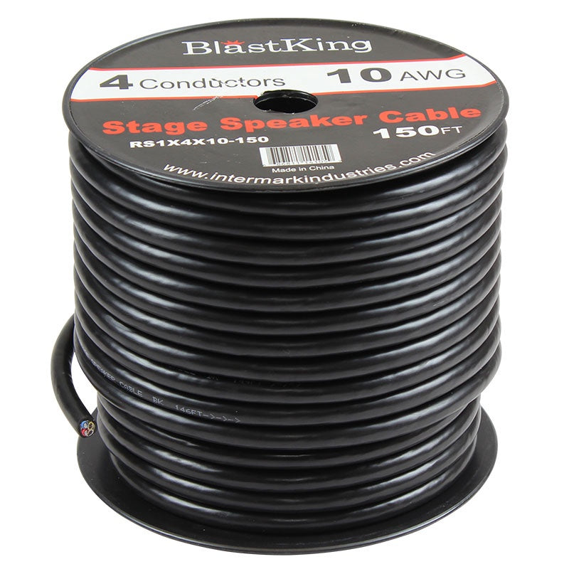 BLASTKING Stage Cable 4 Wire 10G I-RS1X4X10-150 4C Black Sold Per Yard