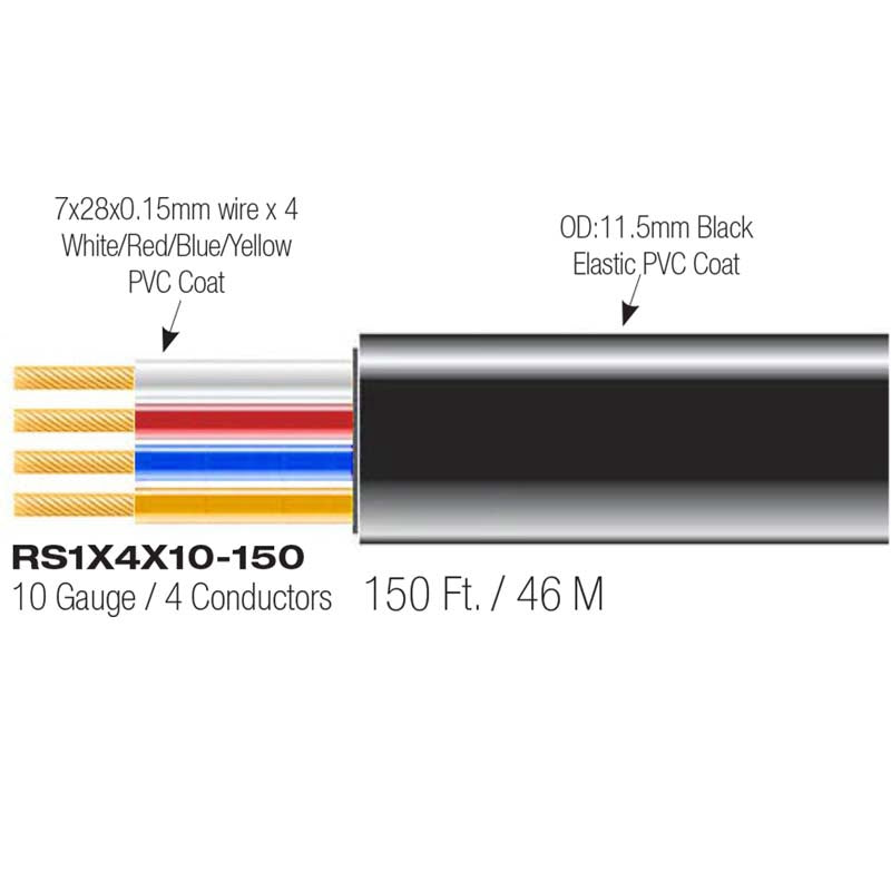 BLASTKING Stage Cable 4 Wire 10G I-RS1X4X10-150 4C Black Sold Per Yard