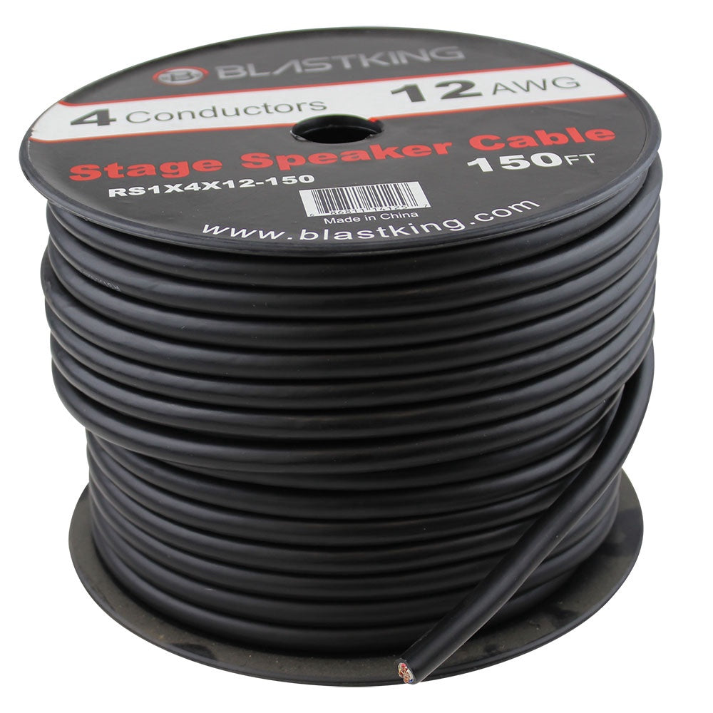 BLASTKING Stage Cable 4 Wire 12G I-RS1X4X12-150 Black Sold Per Yard