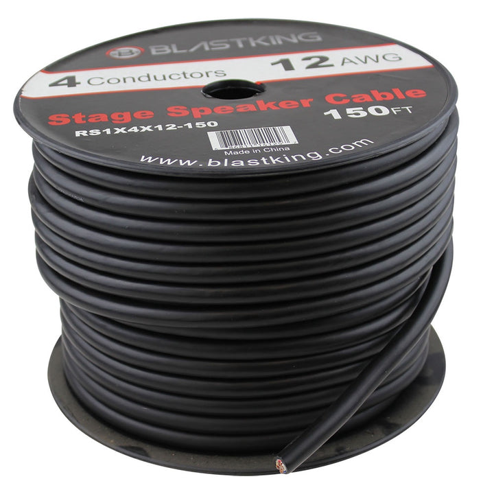 BLASTKING Stage Cable 4 Wire 12G I-RS1X4X12-150 Black Sold Per Yard