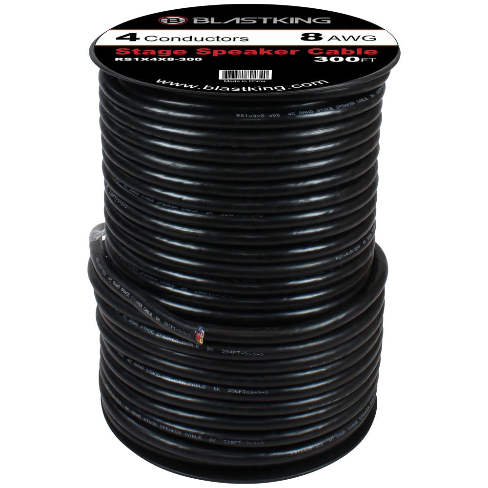 BLASTKING Stage Cable 4 Wire 8G I-RS1X4X8-300 Black Roll