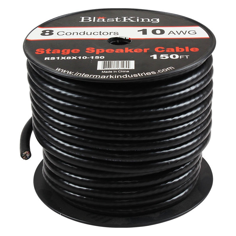 BLASTKING Stage Cable 8 Wire 10G I-RS1X8X10-150 Black Roll