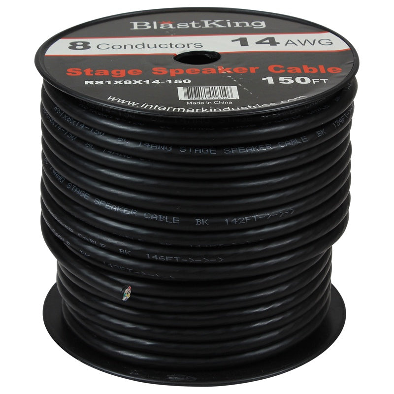BLASTKING Stage Cable 8 Wire 14G I-RS1X8X14-150 8C Black Roll