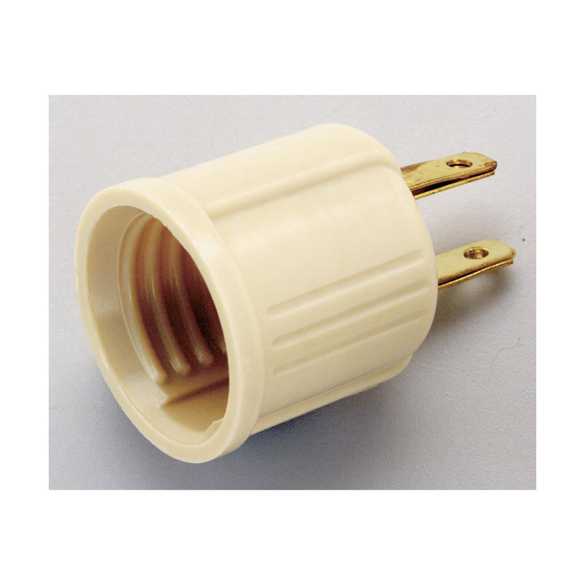 NIPPON AMERICA Adaptor 2 Pin Cream Plug to Bulb Socket Screw AC-E27 E27