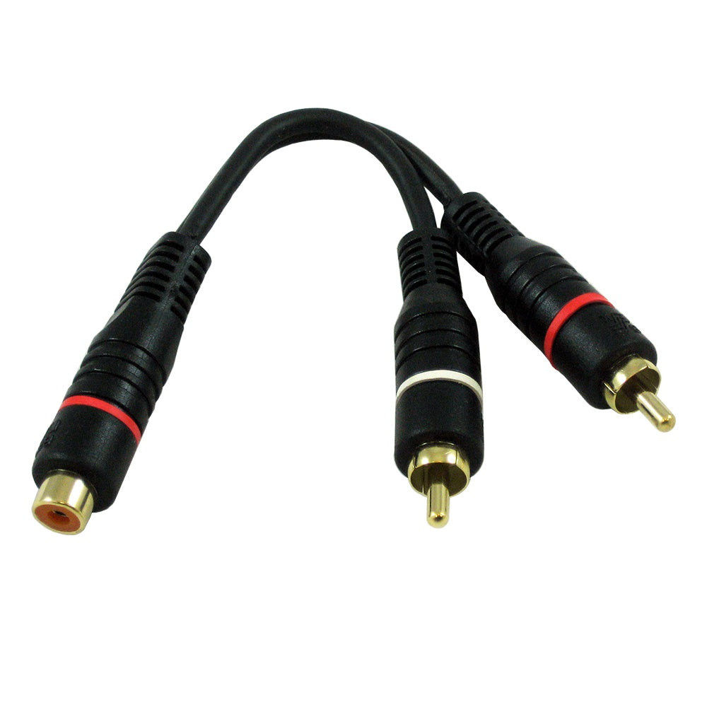 BLASTKING Lead 1 Rca F - 2 Rca M Y 6" I-SC430AYG Black