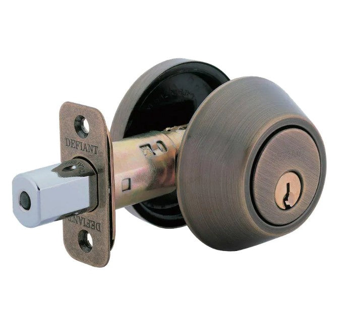 DEFIANT Lock Deadbolt Single 154 741 Antique Brass