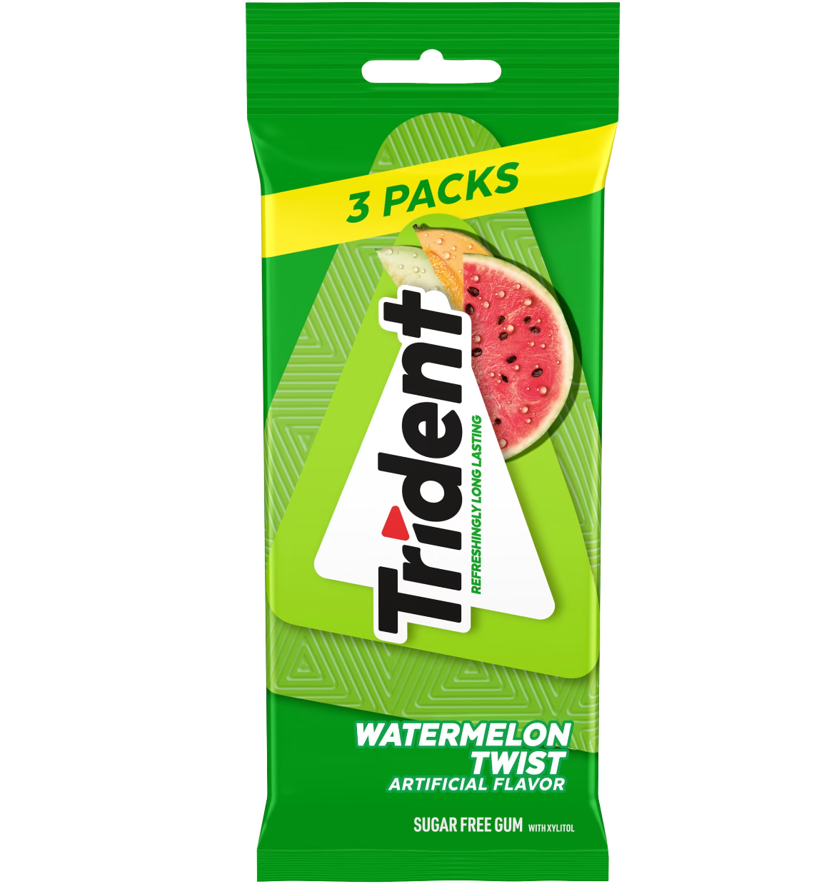 TRIDENT Watermelon Twist Flavor Gum Sugar Free 3-PACK 42-PIECES