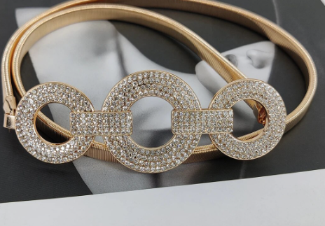 Hijab Accessories Belt Gold Stretch