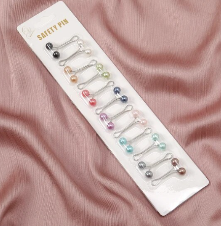 Hijab Accessories Pin U Shaped Gold / Black / Colored (Each Single)
