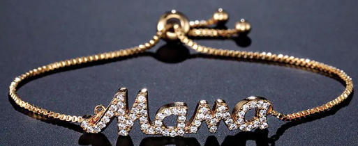 Mother's Day Bracelet Mama Yellow Gold Color