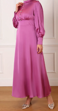Dress Satin Navy / Pink
