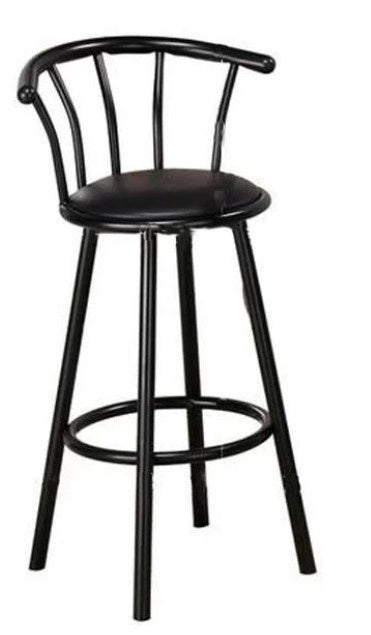 Bar Stool ZF-0206 Black with Metal Back Rest NSC-2302
