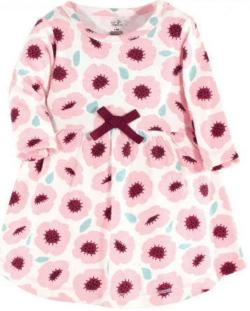 TOUCHED BY NATURE Baby Dress Touch by Nature Long Sleeve Floral / Stripe 2PACK